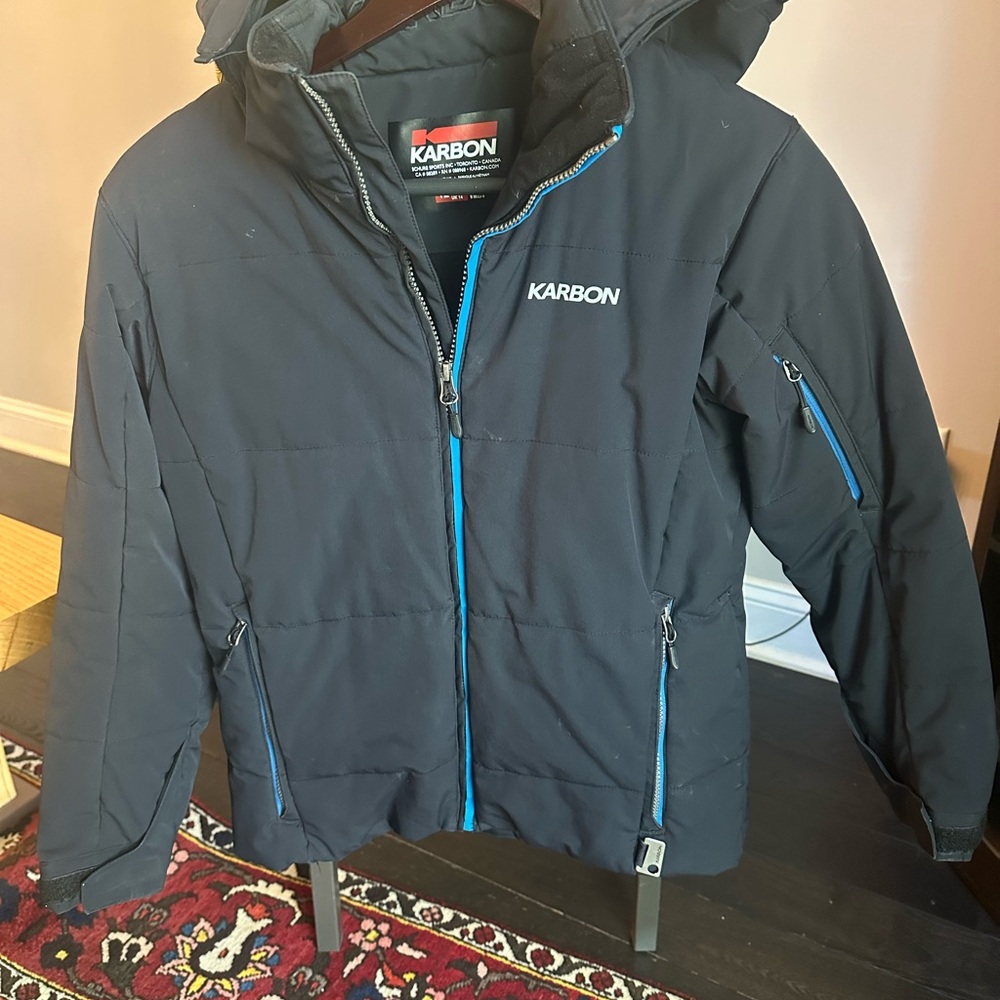 Karbon Kids Black Jacket with Blue Accents